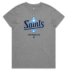 Ladies Sturt Saints Tshirt- Grey Marle (Order now for delivery September 30th)